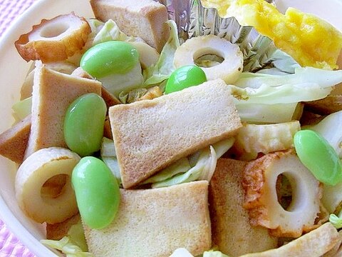 お弁当に＊ちくわときゃべつのおかか炒め＊